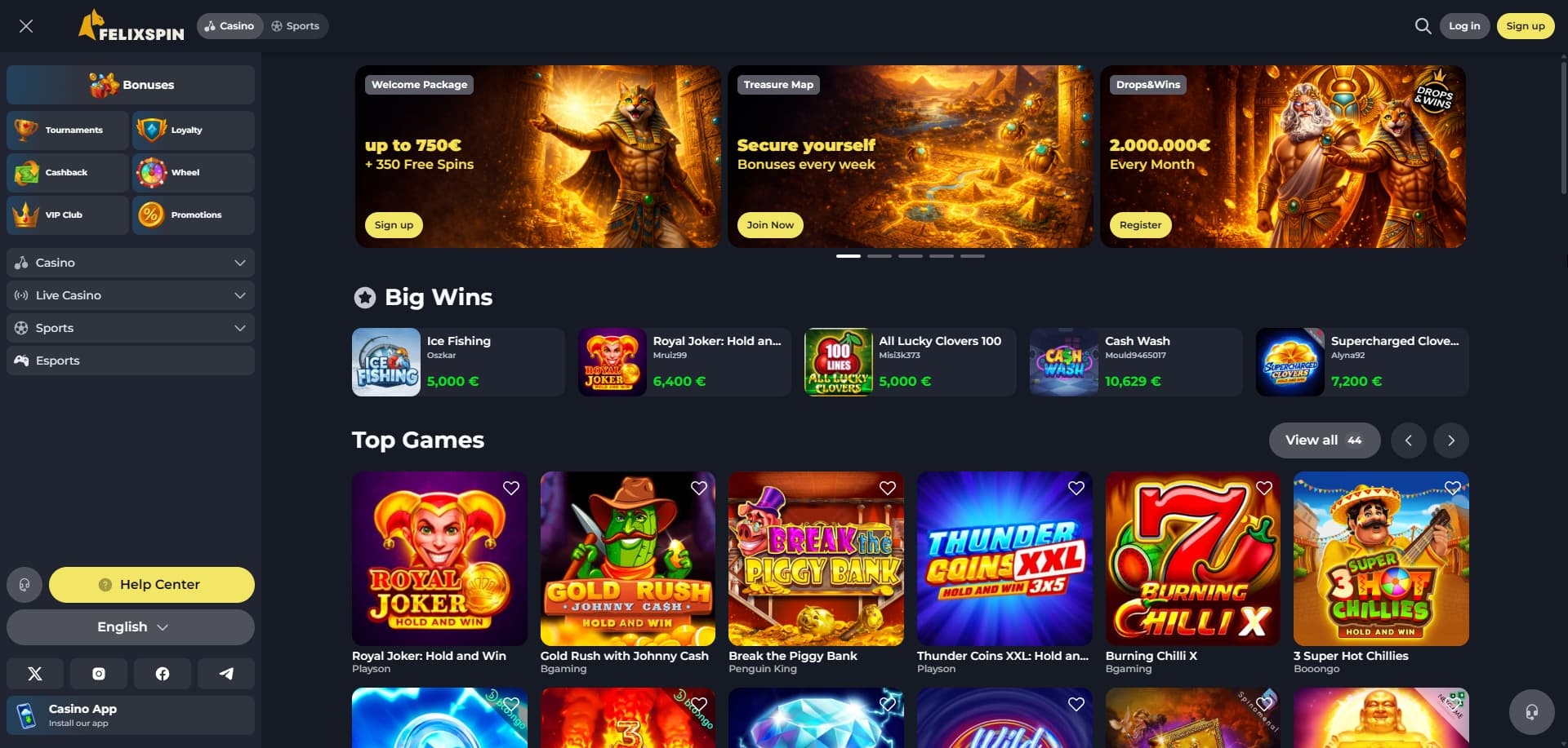 Page d'accueil Felix Spin