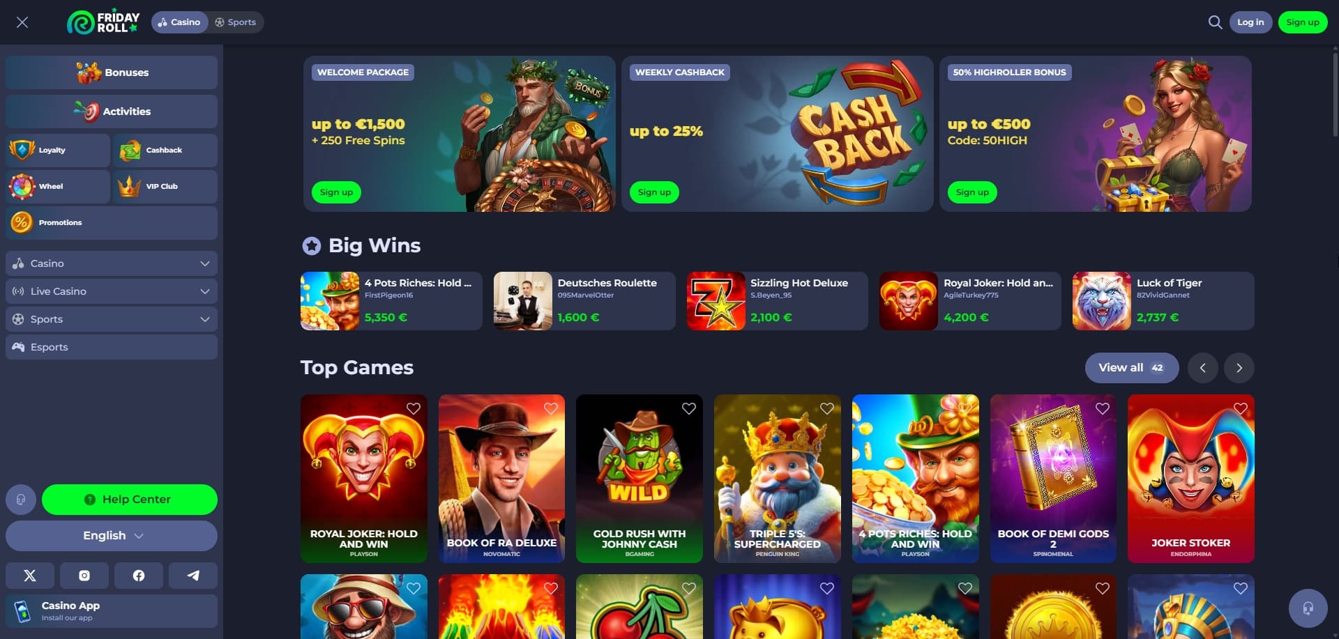 Page d'accueil Friday Roll