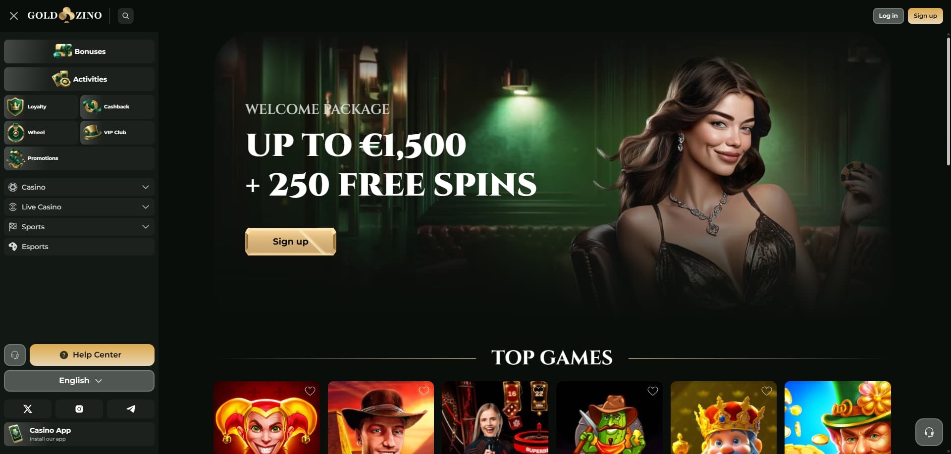 Page d'accueil Goldzino