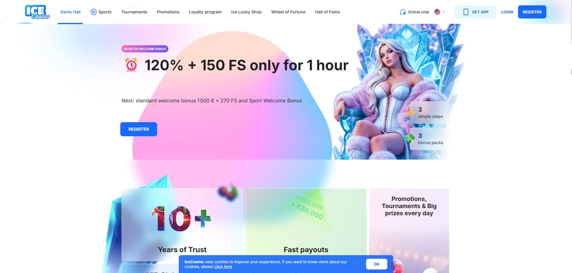 Page d'accueil Ice Casino