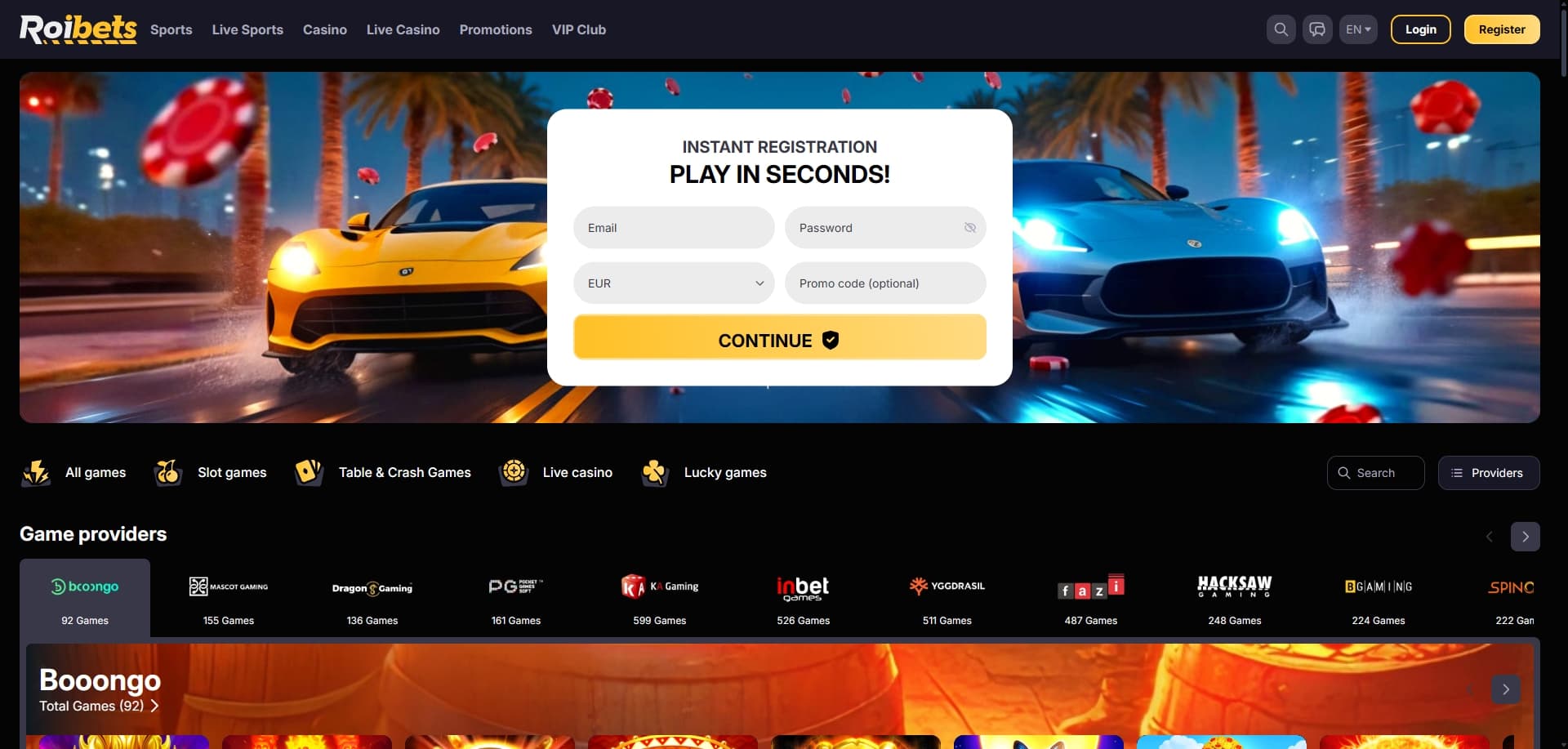 Page d'accueil Roibets