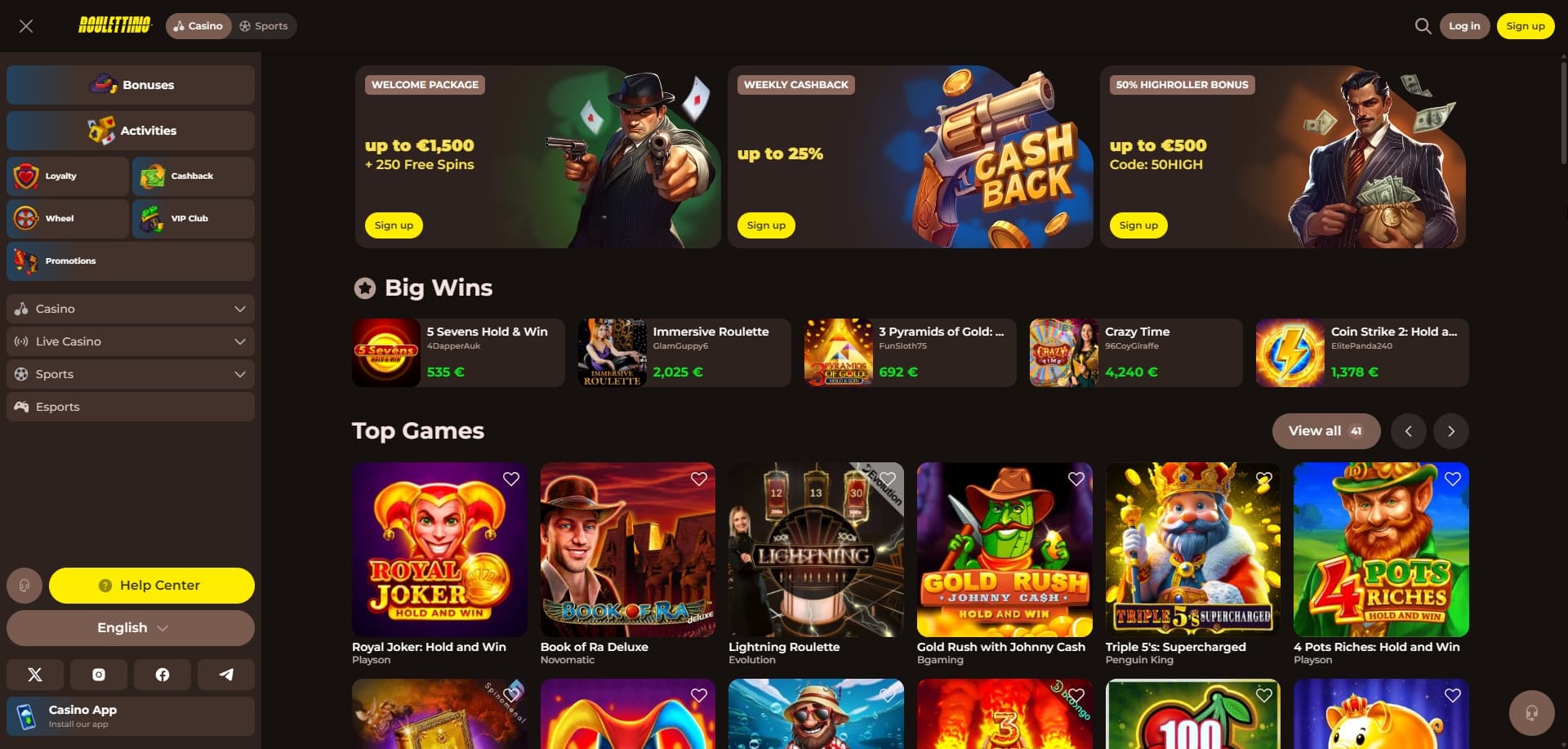 Page d'accueil Roulettino