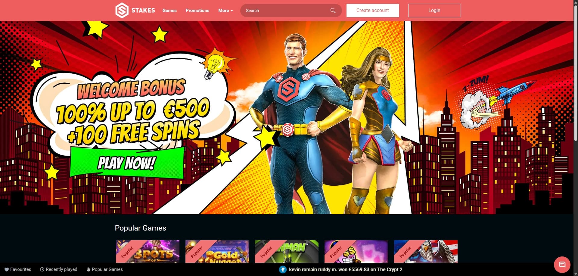 Page d'accueil Stakes777