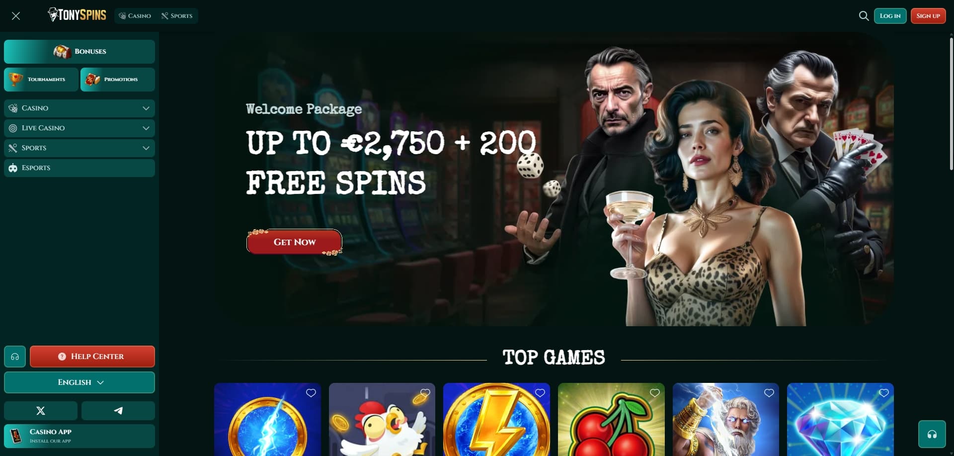 Page d'accueil Tony Spins