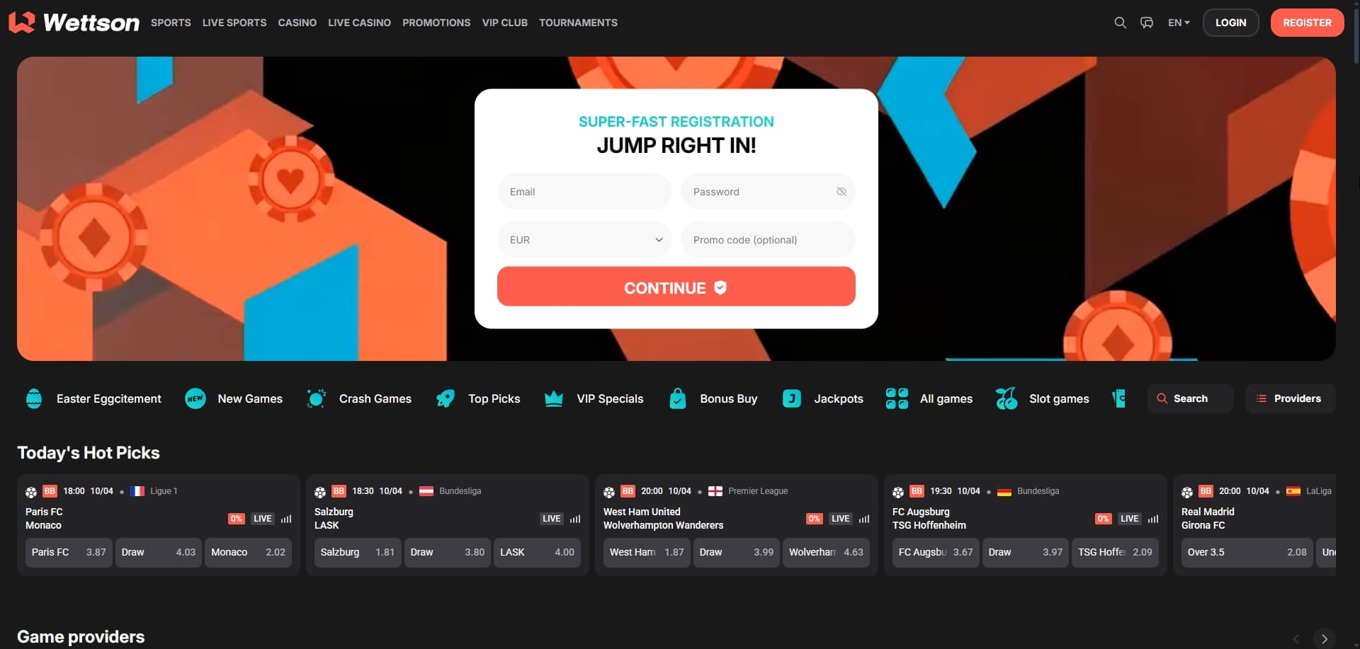 Page d'accueil Wettson