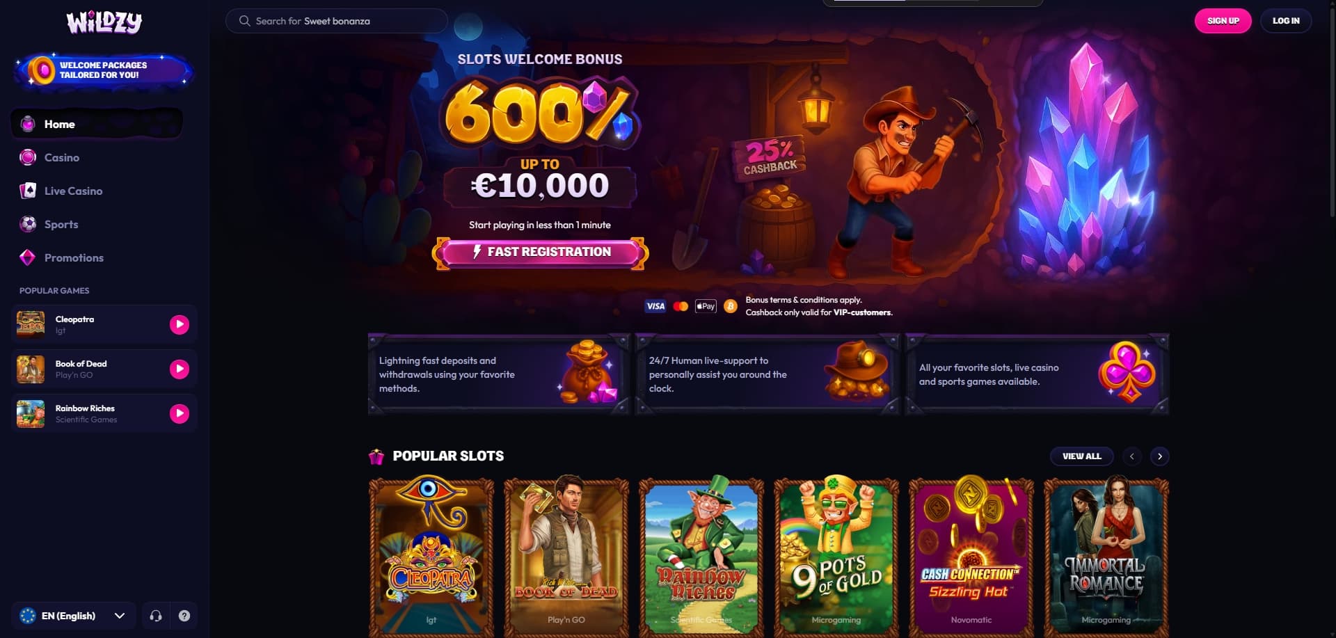 Page d'accueil Wildzy